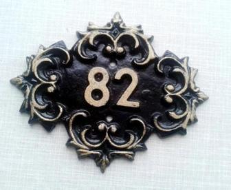 Melal Cast Iron 82 Address Number Vintage Door Plaque - Monsterry