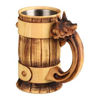 Wooden Beer Mug Fox, Viking Mug, Beer Stein, Wooden Tankards, German Style Mug, Nord Mug - Monsterry CA