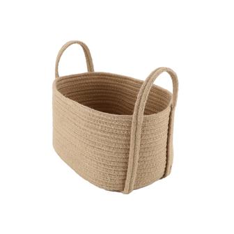 Rectangular Jute Basket Natural Straw Rope Baskets with Handles Farmhouse Bathroom Decor | Rusticozy