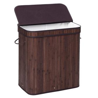 Brown Bamboo Laundry Basket with lid and handles Foldable Storage Basket for Laundry Room | Rusticozy