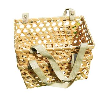 Rectangular Bamboo Weave Basket With Handle Set of 2 Friendly Shopping Basket | Rusticozy