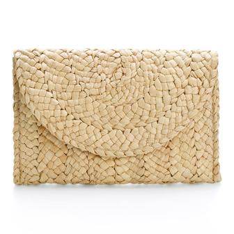 White Corn Rectangle Wicker Clutch Bag Straw Purse For Girls Summer Beach Crossbody Handbags Gift For Her | Rusticozy