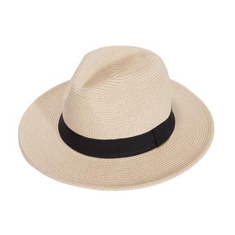 Beige Straw Hat Packable Wide Brim Panama Hat for Women UV UPF50+ Summer Hat | Rusticozy