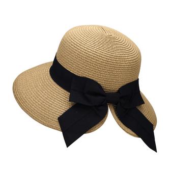 Beige Straw Hat Sun Hats for Women UPF 50+ Women's Lightweight Foldable/Packable Beach Sun Hat | Rusticozy