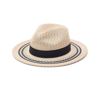 Natural Straw Hat Sun Straw Fedora Beach Hat Fine Braid UPF50+ for Unisex | Rusticozy