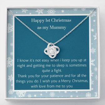 1St Christmas As Mummy (Keep You Up At Night) - Love Knot Necklace - Seseable