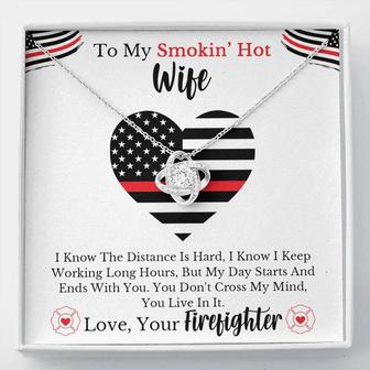  To My Wife- Love Knot Necklace - From Your Firefighter Husband | Seseable CA