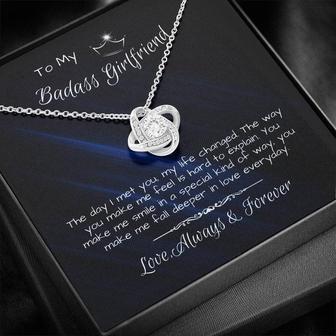 Badass Girlfriend Love Knot Necklace - Gift For Girlfriend - Birthday Gift - Just Because - Seseable