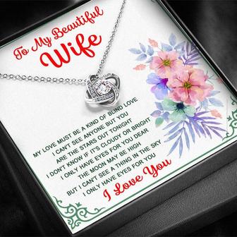 Beautiful Gift For Beautiful Wife - Love Knot Necklace With Message Card - Seseable