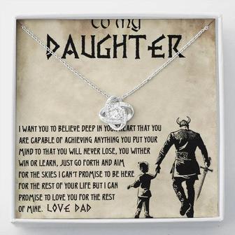 Believe Deep In Your Heart Viking Love Knot Necklace Dad Gift For Daughter - Seseable