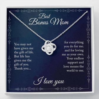 Best Bonus Mom - Love Knot Necklace - Seseable