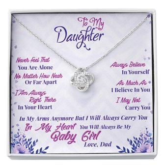 Best Gift For Daughter From Dad Love-Knot Necklace With Pod Message Card - Seseable