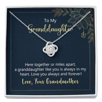 Best Gift For Granddaughter Love-Knot Necklace With Pod Message Card - Seseable