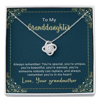 Best Gift For Granddaughter Love-Knot Necklace With Pod Message Card - Seseable