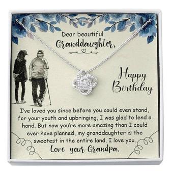 Best Gift For Granddaughters Love-Knot Necklace With Pod Message Card - Seseable