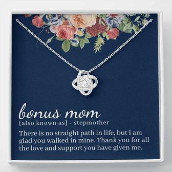 Bonus Mom No Straight Path Love Knot Necklace - Seseable