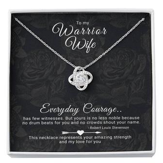 Cancer Survivor Warrior Wife Love Knot Necklace - Seseable
