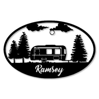 Personalized Family Camping Metal Sign, Custom Name, Camping Sign, Custom Family Metal Sign - Seseable