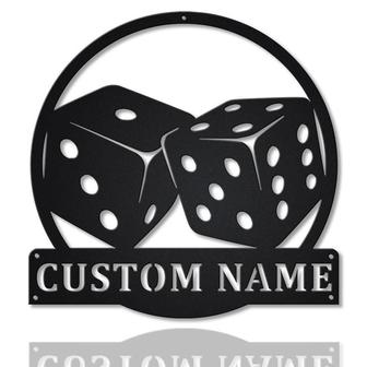 Personalized Game Dice Monogram Metal Sign, Custom Name, Game Dice Sign, Game Lover, Decoration For Living Room, Custom Game Metal Sign - Seseable