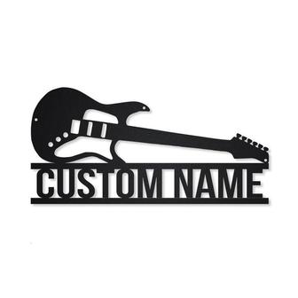 Personalized Guitar Bass Metal Sign, Custom Name, Guitar Bass Metal Wall Art, Custom Guitar Metal Sign - Seseable