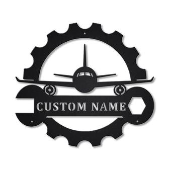 Personalized Aircraft Mechanic Metal Sign, Custom Name, Aircraft Mechanic Metal Sign, Aircraft Mechanic, Custom Job Metal Sign | Seseable CA