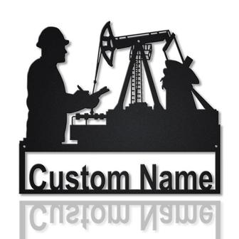 Personalized Petroleum Engineer Monogram Metal Sign, Custom Name, Petroleum Engineer Sign, Custom Job Metal Sign - Seseable