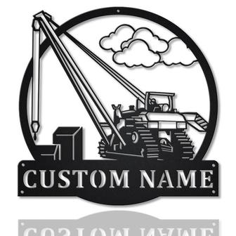 Personalized Pipelayer With Operator Monogram Metal Sign, Pipelayer Operator Lover, Decoration For Living Room, Custom Job Metal Sign | Seseable CA