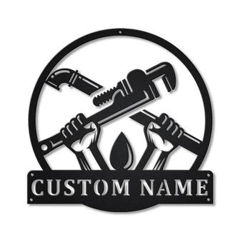 Personalized Plumbing Metal Sign, Custom Name, Plumber Job Gifts, Custom Job Metal Sign - Seseable