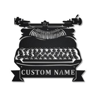 Personalized Typewriter Metal Sign, Custom Name, Typewriter Monogram Sign, Typewriter Gifts, Custom Job Metal Sign - Seseable