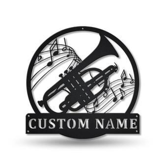 Personalized Cornet Music Metal Sign, Custom Name, Cornet Music Sign, Cornet Gift, Custom Music Metal Sign - Seseable