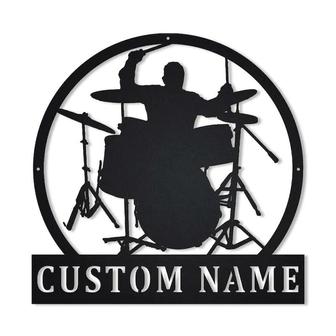 Personalized Drummer Male Metal Sign, Custom Name, Drummer Male Metal Sign, Drummer Gifts For Men, Custom Music Metal Sign - Seseable
