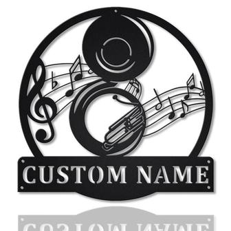 Personalized Sousaphone Monogram Metal Sign, Custom Name, Sousaphone Monogram Sign, Musical Instrument, Custom Music Metal Sign - Seseable