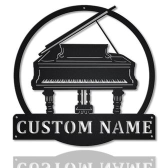 Personalized Grand Piano Metal Sign, Custom Name, Grand Piano Sign, Decor Decoration, Custom Musical Instrument Metal Sign - Seseable