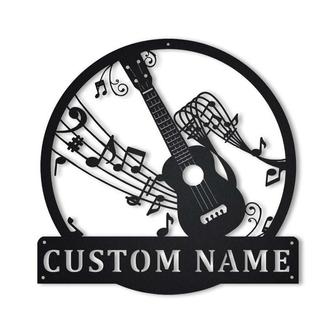 Personalized Ukulele Music Monogram Metal Sign, Custom Name, Ukulele Music Monogram Sign, Ukulele Gifts For Men, Custom Musical Instrument Metal Sign | Seseable CA