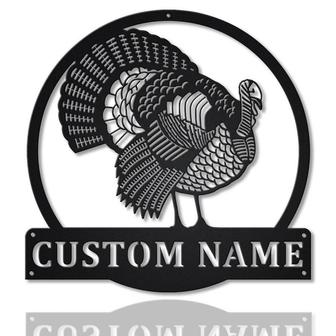 Personalized Turkey Bird Monogram Metal Sign, Custom Name, Turkey Bird Sign, Animal Lover Decor, Custom Name Metal Sign | Seseable CA