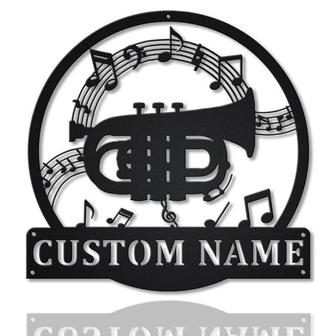 Personalized Pocket Trumpet Metal Sign, Custom Name, Pocket Trumpet Metal Wall Decor, Custom Trumpet Decor Metal Sign - Seseable