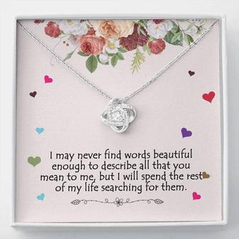 Cz Love Knot Necklace Gift For Wife, Sister, Friend, Girlfriend... - Seseable