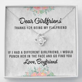Dear Girlfriend Love Knot Necklace Message Card - Seseable