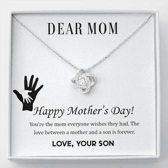 Dear Mom - Happy Mother’S Day - Love Knot Necklace - Seseable