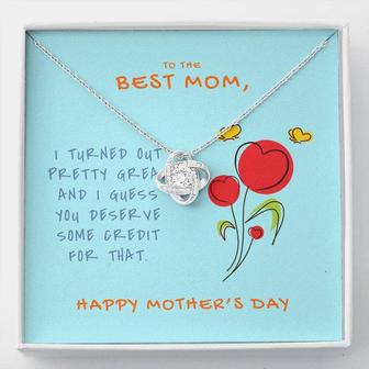 Gift For Mom Love Knot Necklace With Message Card - Seseable