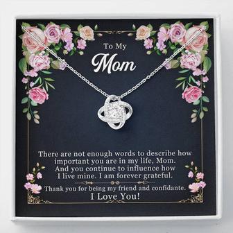 Gift For Mom Love Knot Necklace With Message Card  - Seseable