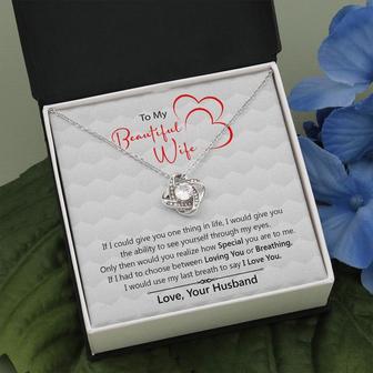 Gift For Beautiful Wife From Husband Love Knot Necklace - Seseable