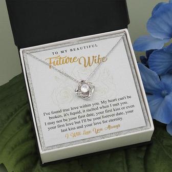 Gift To Future Wife - I Will Love You Always Love Knot Necklace - Seseable