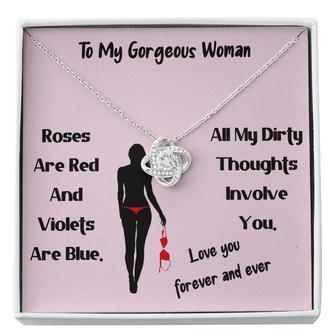 Gorgeous Woman Love Knot Necklace - Rose Are Red Violets Are Blue - Seseable