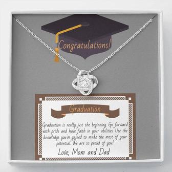 Graduate - Congratulations Graduate Daughter Love Knot Necklace - Seseable