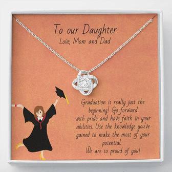 Graduation - Happy Graduation To Our Daughter - Love Knot Necklace | Seseable CA