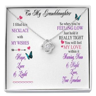 Granddaughter Gift From Grandma- Love Knot Necklace With Message Card - Seseable