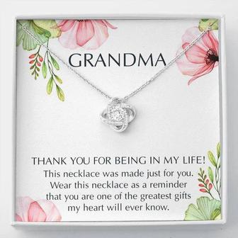 Grandma Love Knot Necklace Message Card - Seseable