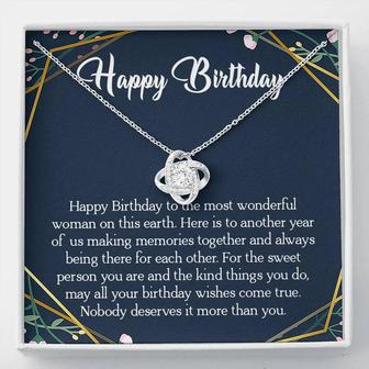 Happy Birthday To The Most Wonderful Woman In The World Love Knot Necklace - Seseable