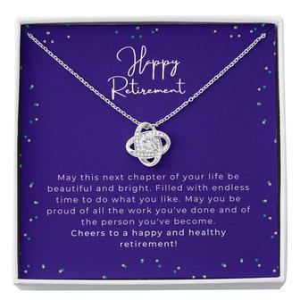 Happy Healthy Retirement Love Knot Necklace - Seseable